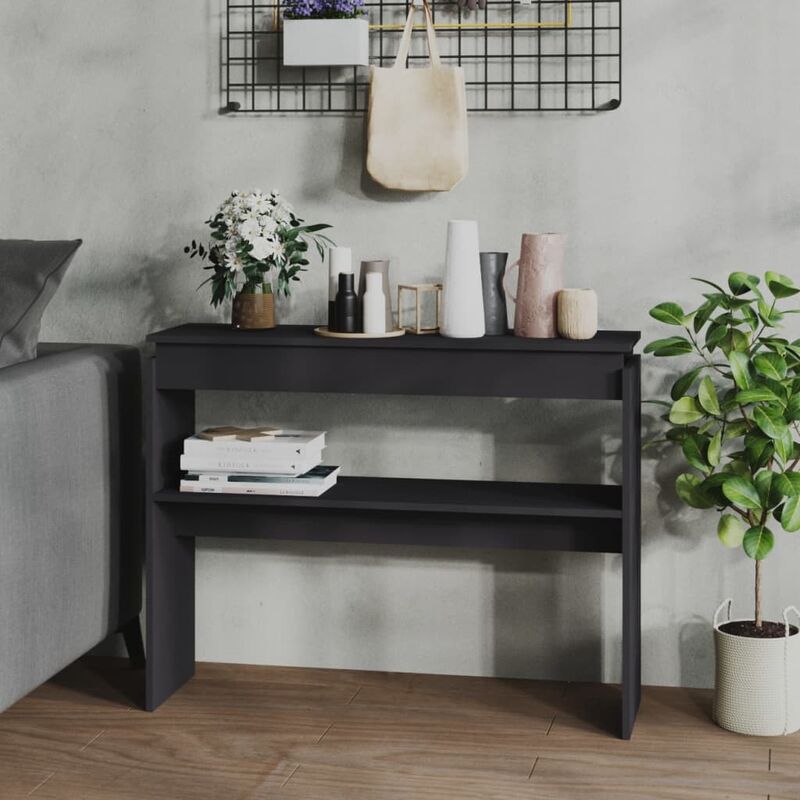 

Mesa consola de aglomerado gris 102x30x80 cm