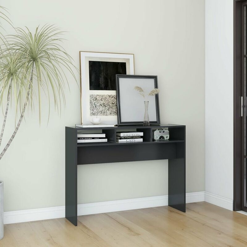

Mesa consola de aglomerado gris 105x30x80 cm