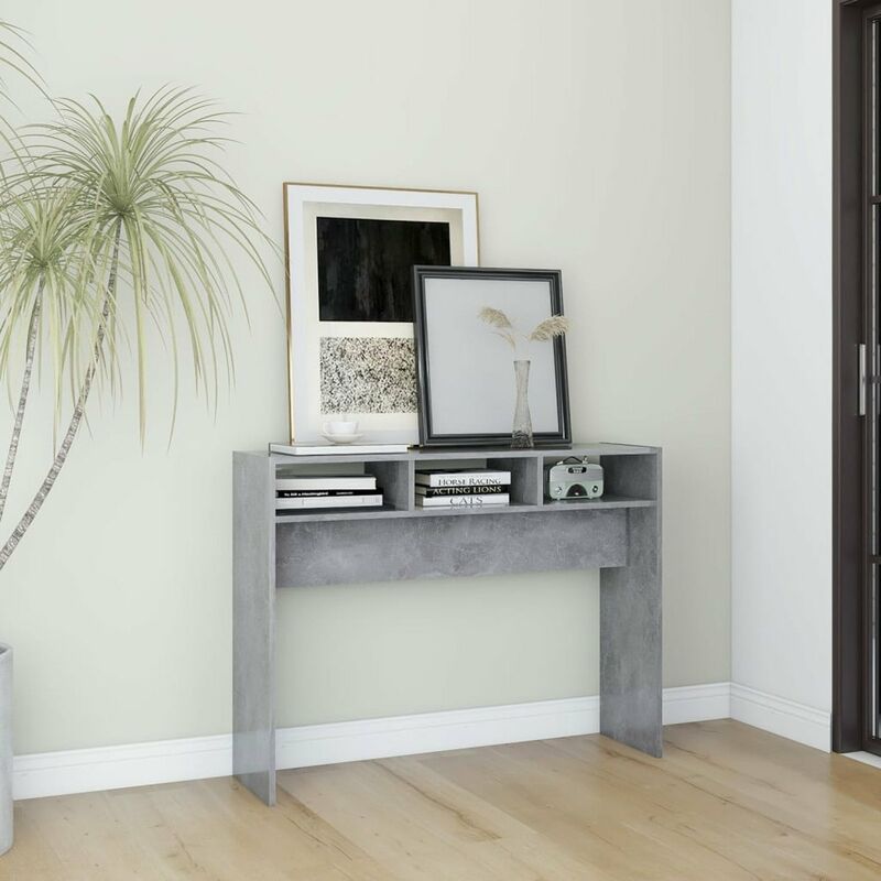 

Mesa consola de aglomerado gris hormigon 105x30x80 cm