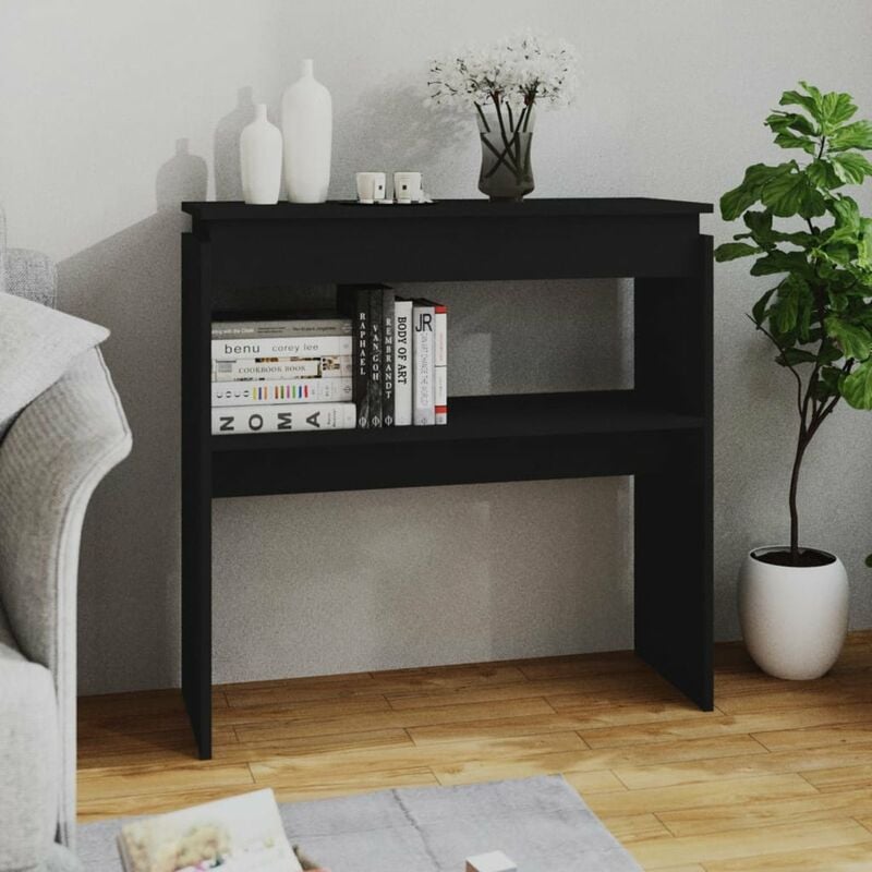 

Mesa consola de aglomerado negro 80x30x80 cm