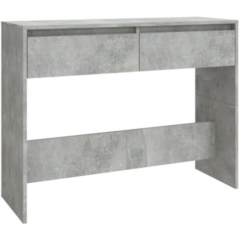 Mesa consola de entrada funcional y elegante con cajones 100 x 35 x 76,5 cm madera contrachapada color gris hormigón DEC032011