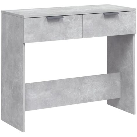 Mesa consola de entrada funcional y elegante con cajones 90 x 36 x 75 cm madera contrachapada color gris hormigón DEC032019