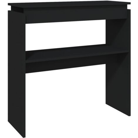 Mesa consola de entrada funcional y elegante con estante 80 x 30 x 80 cm aglomerado negro DEC032166