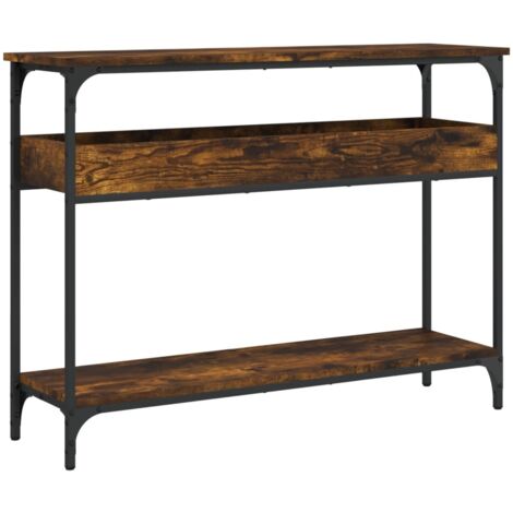 Mesa consola de entrada funcional y elegante con estantes 100 x 29 x 75 cm madera contrachapada y metal DEC031638