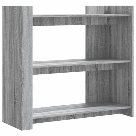 Mesa consola de entrada funcional y elegante con estantes 100 x 35 x 90 cm madera contrachapada gris DEC032205