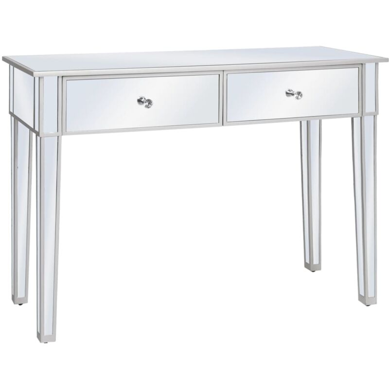 

vidaXL Mesa consola de espejo de MDF y vidrio 106,5x38x76,5 - Plateado