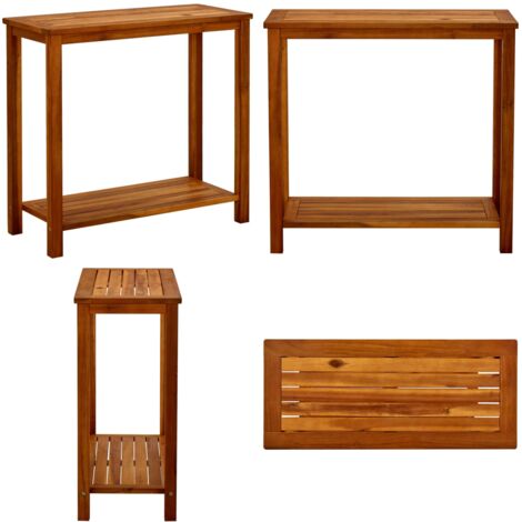 Mesa consola de jardín madera maciza de acacia 80x35x75 cm - Mesa de madera - Acacia