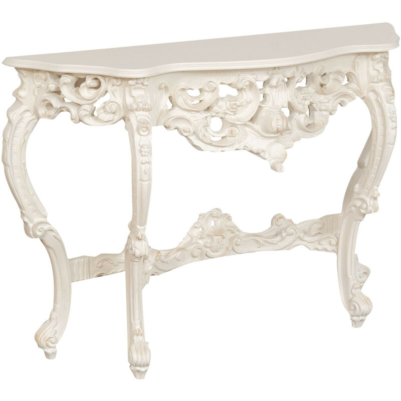 

Mesa Consola De Madera Acabado Blanco Antiguo Made In Italy
