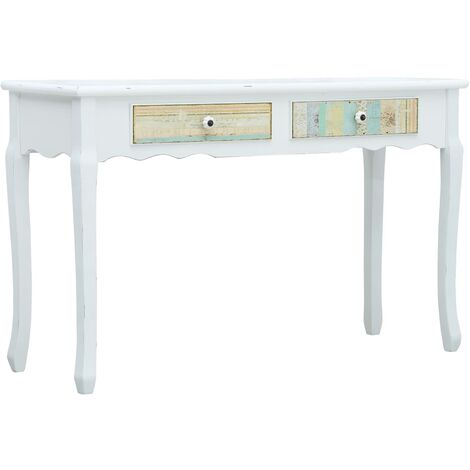 Mesa consola de madera blanca 120x40x74,5 cm