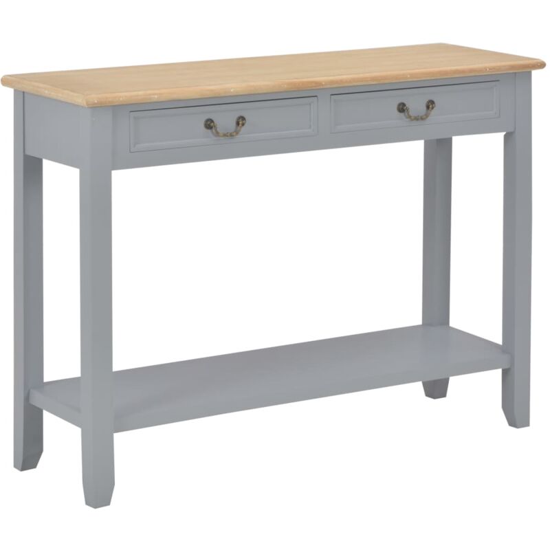 

Mesa Consola de Madera 110x35x80 cm Gris y Color Madera Natural - Gris - Vidaxl