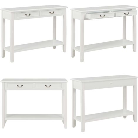 Mesa consola de madera blanco 110x35x80 cm - Mesa auxiliar - Estante de madera