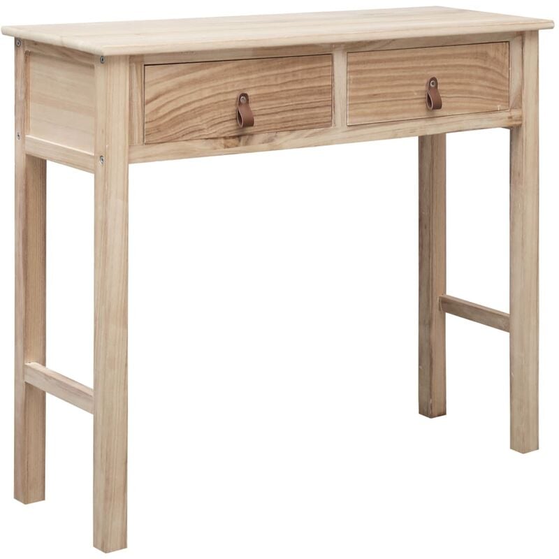 

Mesa consola de madera color natural 90x30x77 cm