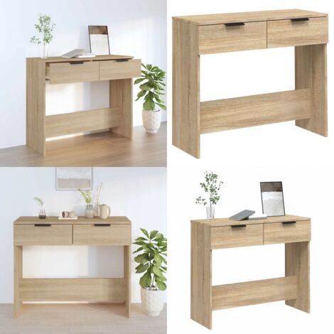 Mesa consola de madera contrachapada roble Sonoma 90x36x75 cm - Mesa consola - Almacenamiento
