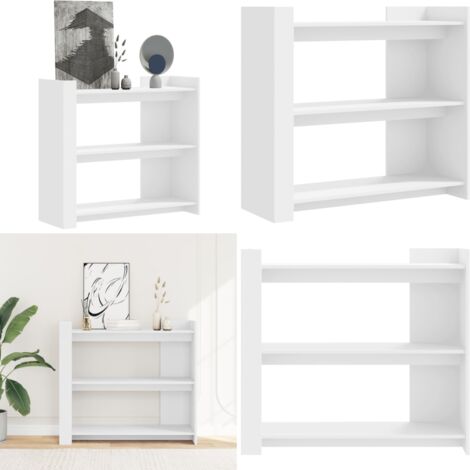 Mesa consola de madera de ingeniería blanca 100x35x90 cm - Madera de ingeniería - Almacenamiento