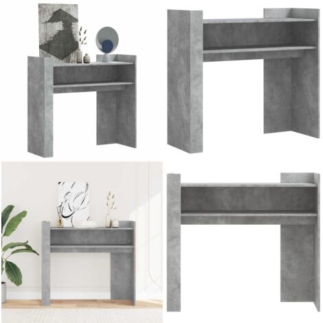 Mesa consola de madera de ingeniería gris hormigón 100x35x90 cm - Madera de ingeniería - Mesa de almacenamiento