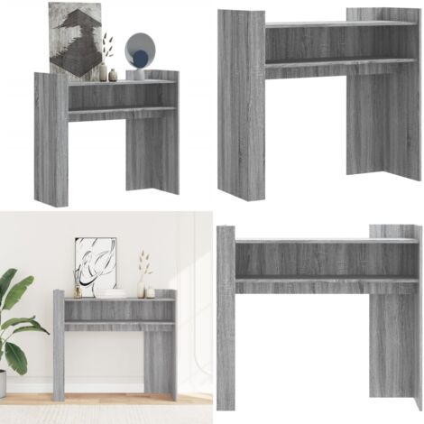 Mesa consola de madera de ingeniería gris Sonoma 100x35x90 cm - Madera de ingeniería - Mesa de almacenamiento