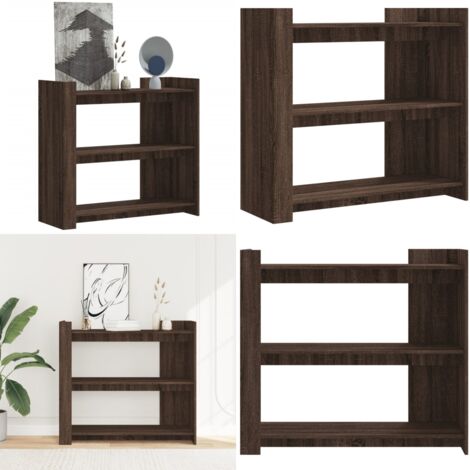 Mesa consola de madera de ingeniería marrón roble 100x35x90 cm - Madera de ingeniería - Mesa de almacenamiento