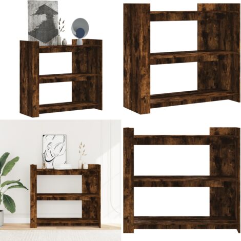 Mesa consola de madera de ingeniería roble ahumado 100x35x90 cm - Madera de ingeniería - Mesa de almacenamiento