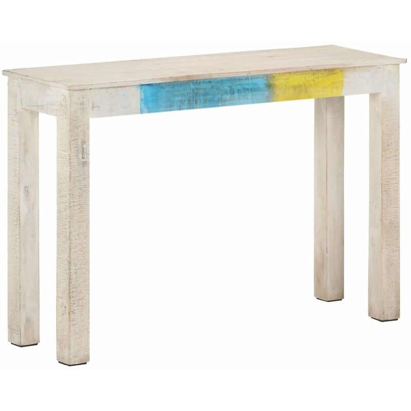 

Mesa consola de madera de mango rugosa blanca 115x35x77 cm
