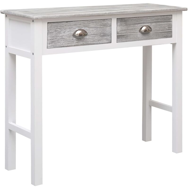 

Mesa Consola de Madera 90x30x77 cm Blanco y Gris - Gris - Vidaxl