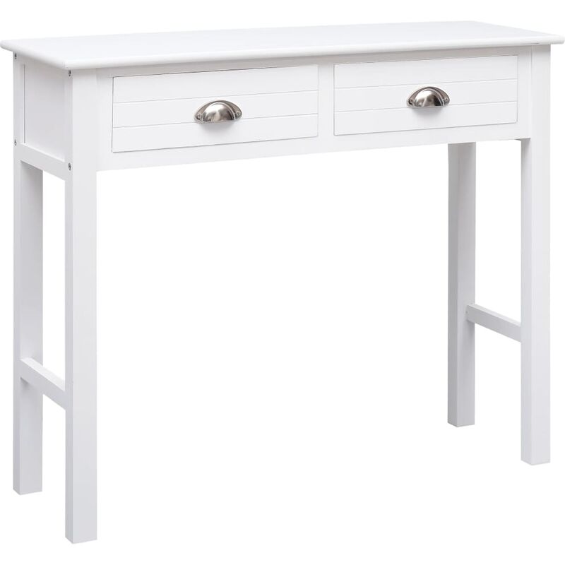 

Mesa Consola de Madera 90x30x77 cm Blanco y Plateado - Blanco - Vidaxl