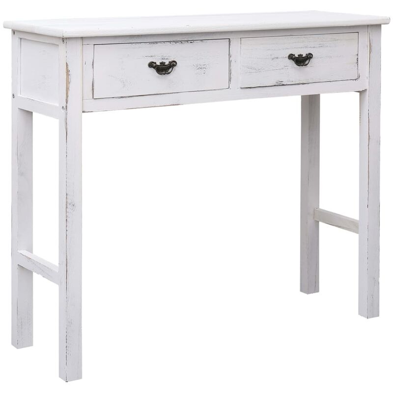 

Mesa Consola de Madera 90x30x77 cm Blanco Antiguo - Blanco - Vidaxl
