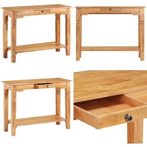 Mesa consola de madera maciza de acacia 100x40x76 cm - Mesa de acacia - Mesa de madera