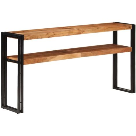 Mesa consola de madera maciza de acacia 150x30x75 cm