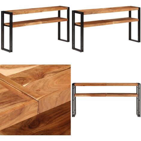 Mesa consola de madera maciza de acacia 150x30x75 cm - Madera maciza - Acacia