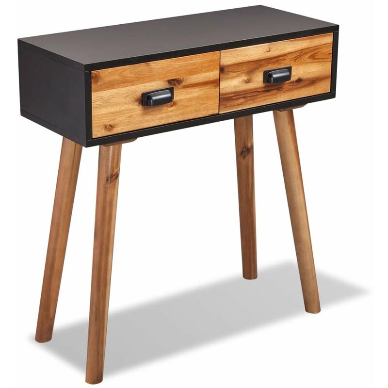 

Mesa consola de madera maciza de acacia 70x30x75 cm