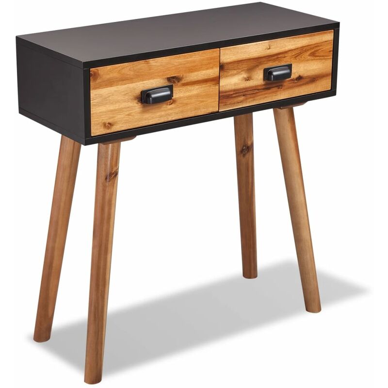 

vidaXL Mesa consola de madera maciza de acacia 70x30x75 cm - Marrón