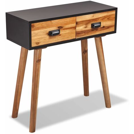 Mesa consola de madera maciza de acacia 70x30x75 cm vidaXL - Marrón
