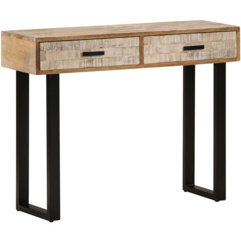Mesa consola de madera maciza de mango 100x30x75 cm