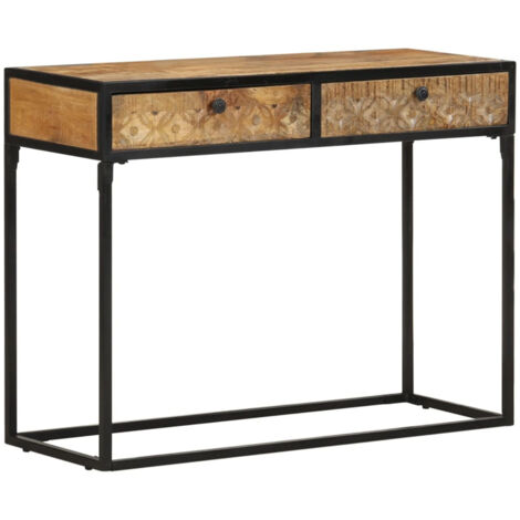 Mesa consola de madera maciza de mango 100x35x75 cm vidaXL