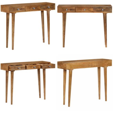 Mesa consola de madera maciza de mango 102x30x79 cm - Mesa consola - Madera de mango