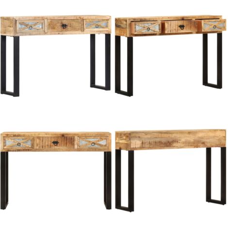 Mesa consola de madera maciza de mango 110x30x76 cm - Madera de mango - Mesa de madera