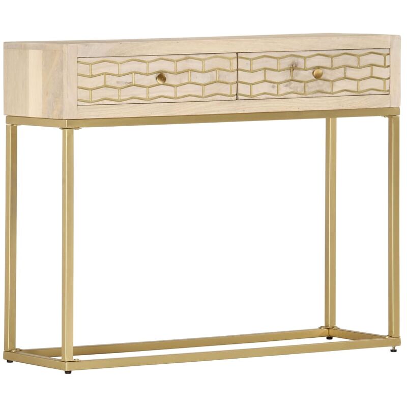 

Mesa consola de madera maciza de mango dorado 90x30x75 cm - Oro