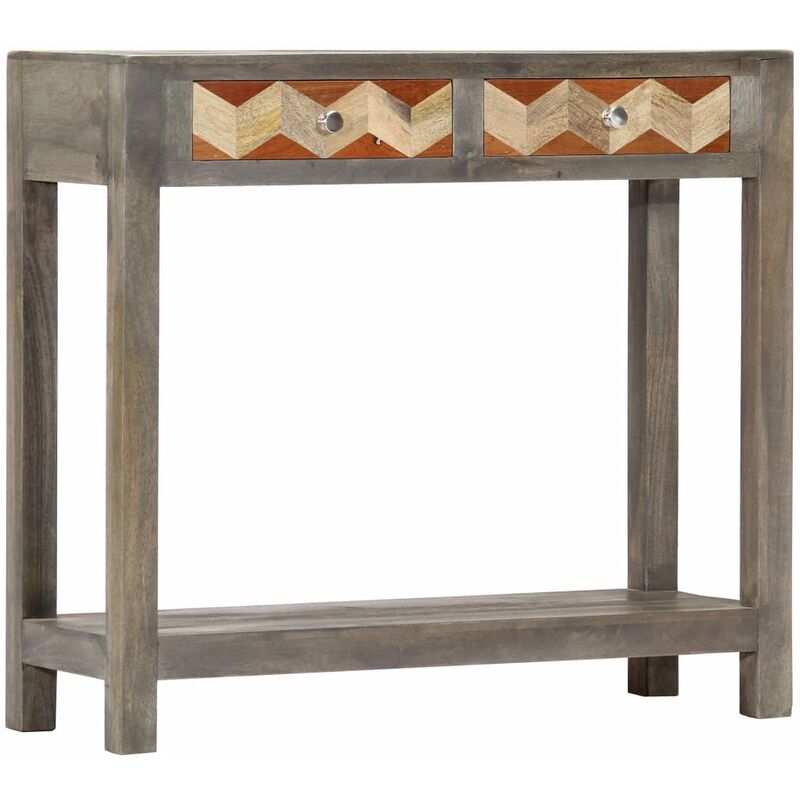 

Mesa consola de madera maciza de mango gris 86x30x76 cm