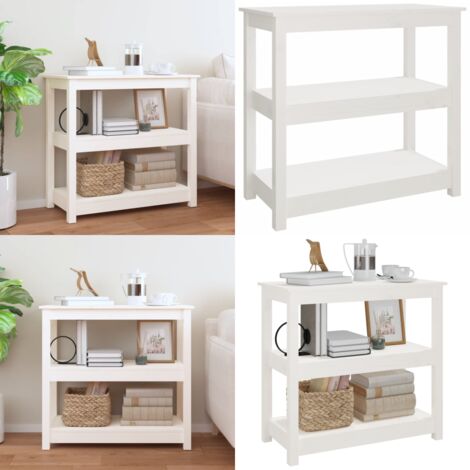 Mesa consola de madera maciza de pino blanco 80x40x74 cm - Mesa de entrada - Mesa decorativa