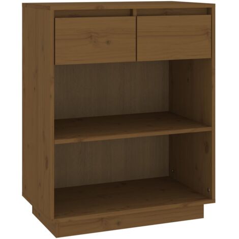 Mesa consola de madera maciza de pino marrón miel 60x34x75 cm vidaXL