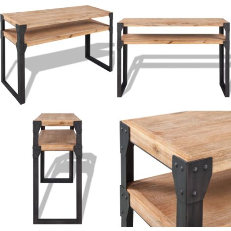 Mesa consola de madera maciza reciclada 120x40x85 cm - Madera maciza - Mesa de acacia