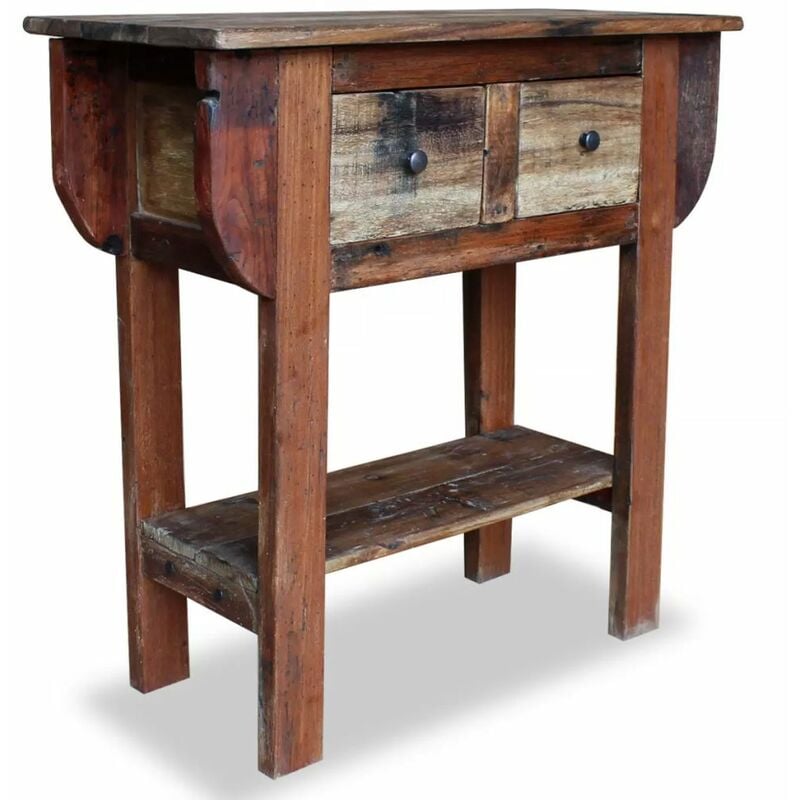 

Mesa consola de madera maciza reciclada 80x35x80 cm