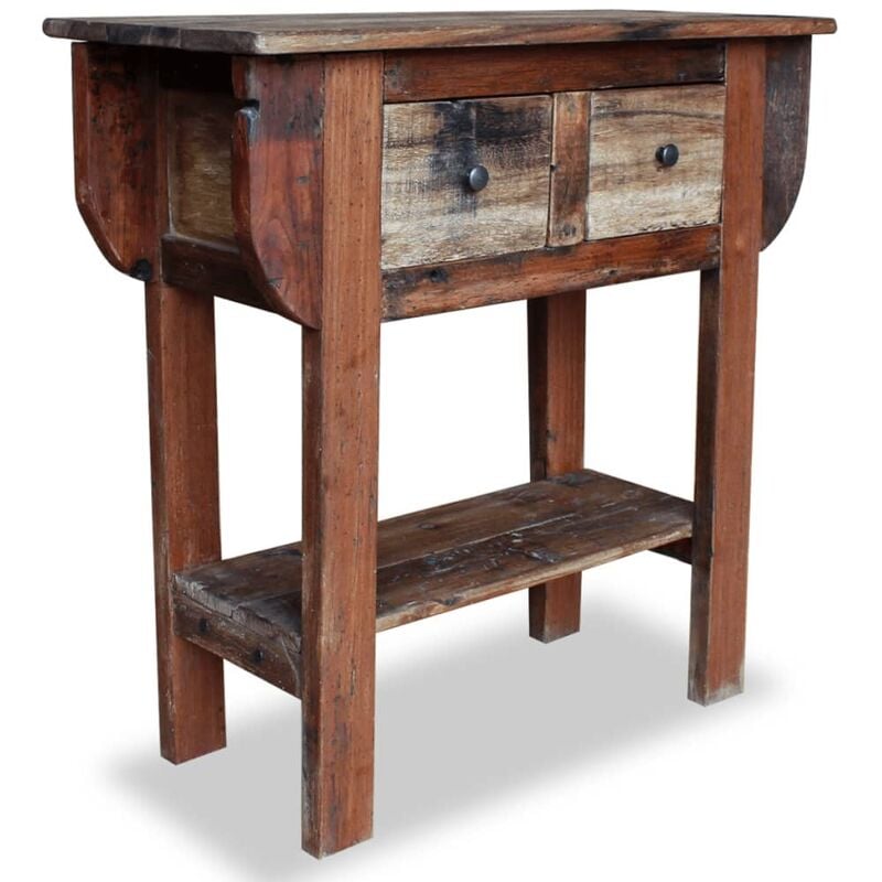 

Mesa consola de madera maciza reciclada 80x35x80 cm