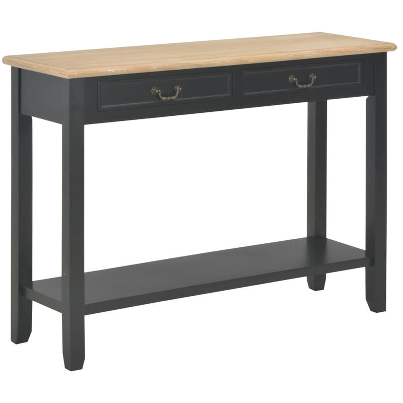 

Mesa consola de madera negro 110x35x80 cm