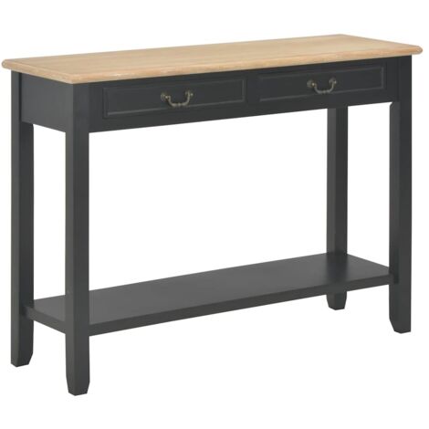 Mesa consola de madera negro 110x35x80 cm