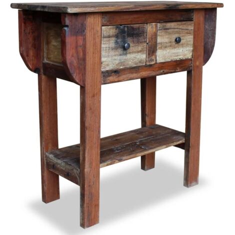 Mesa consola de madera reciclada mixta 80x35x80 cm vidaXL