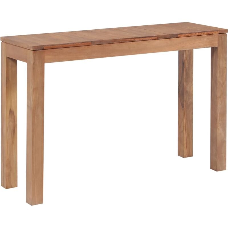 

Mesa consola de madera teca maciza acabado natural 110x35x76 cm