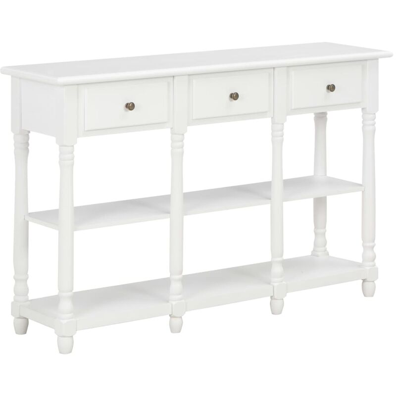 

Mesa consola de MDF blanca 120x30x76 cm
