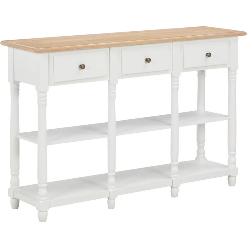 

Mesa consola de MDF blanca 120x30x76 cm