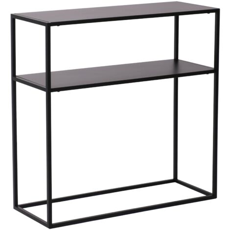 Mesa consola de metal 80 x 80 x 30 cm negro 030008579